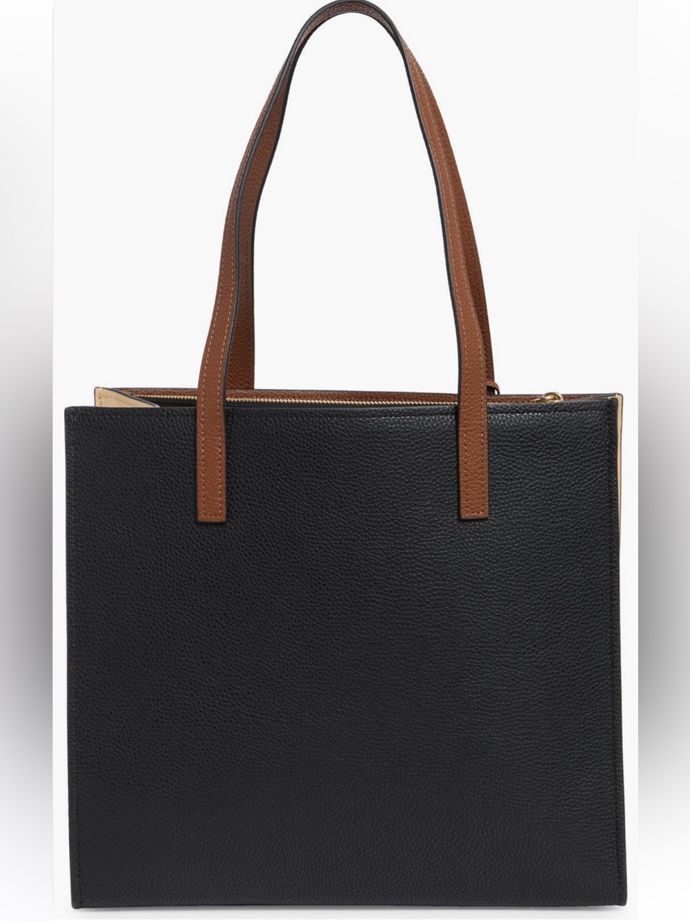 Marc Jacobs Black, Brown & Cream Colorblock Grind Leather Tote - Picture 3 of 10